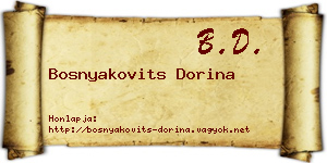 Bosnyakovits Dorina névjegykártya