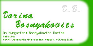 dorina bosnyakovits business card